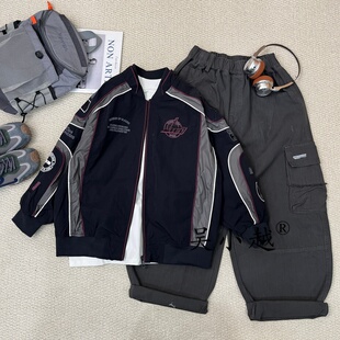 吴小越w2506男童棒球服外套2026秋款中长款设计师款短款棒球服外