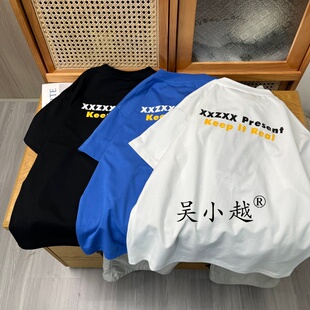 吴小越w2220男童夏款 无感数码 印花棉t恤短袖 中大童 宽松圆领韩版