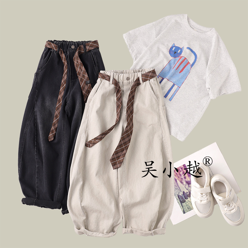 吴小越w1588男童牛仔裤秋款老爹裤韩版痞帅男孩秋季新款韩版长裤