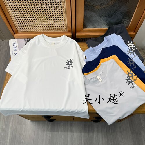 吴小越w2445男童夏款圆领速干韩版无感数码印花恤短袖中大童
