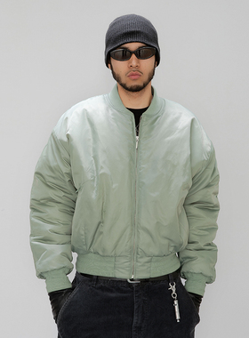 OD/DARKNESS 2025冬弯刀廓形短宽复古美式MA1飞行夹克棉服Bomber