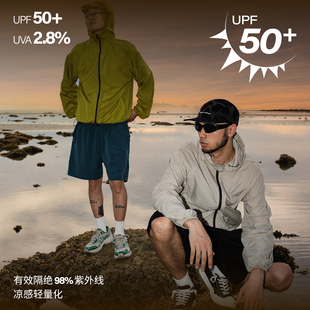 2026夏户外UPF50 防晒轻量3M反光凉感插肩连帽皮肤衣 DARKNESS