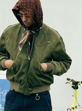 OD/ORANGEDRAGON 2025冬 蜘蛛网刺绣Bomber飞行夹克丝绒加厚外套