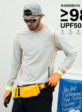 OD/ORANGEDRAGON 25秋 UPF50+防晒明线华夫格压胶速干运动健身T恤