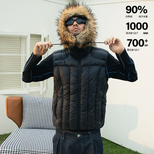 OD90白鸭绒700立领排骨羽绒马甲