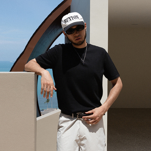 美利奴澳洲羊毛圆领老钱极简纯色修身 DARKNESS 2026夏 T恤 短袖