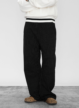 OD/DARKNESS 2025秋撞色条纹侧兜重磅全棉高克重Cleanfit弯刀卫裤