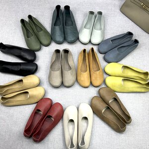 手工森女鞋子女夏复古瓢鞋文艺圆头平底四季女鞋单鞋芭蕾舞妈妈鞋