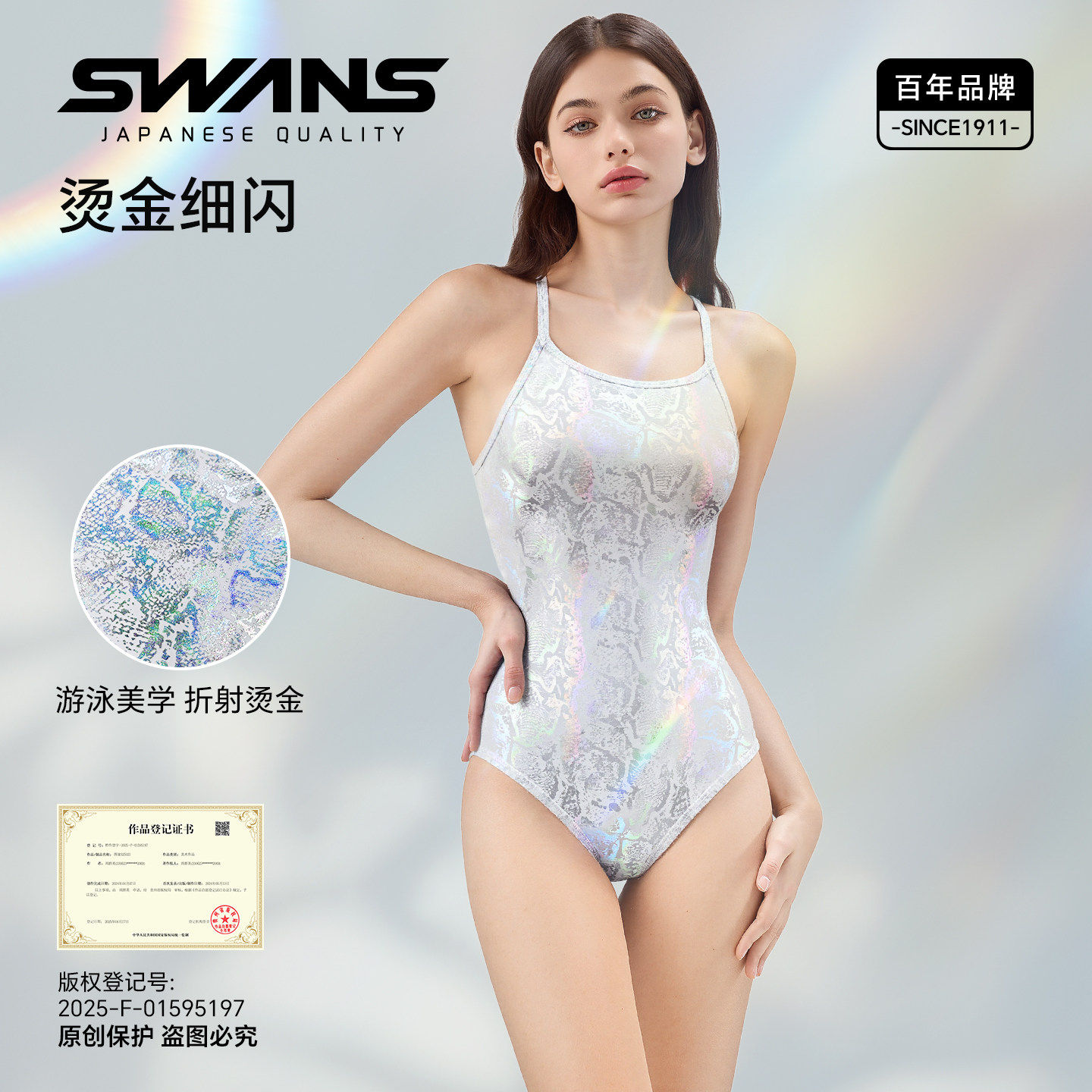 swans白蟒女竞速泳衣新款图片