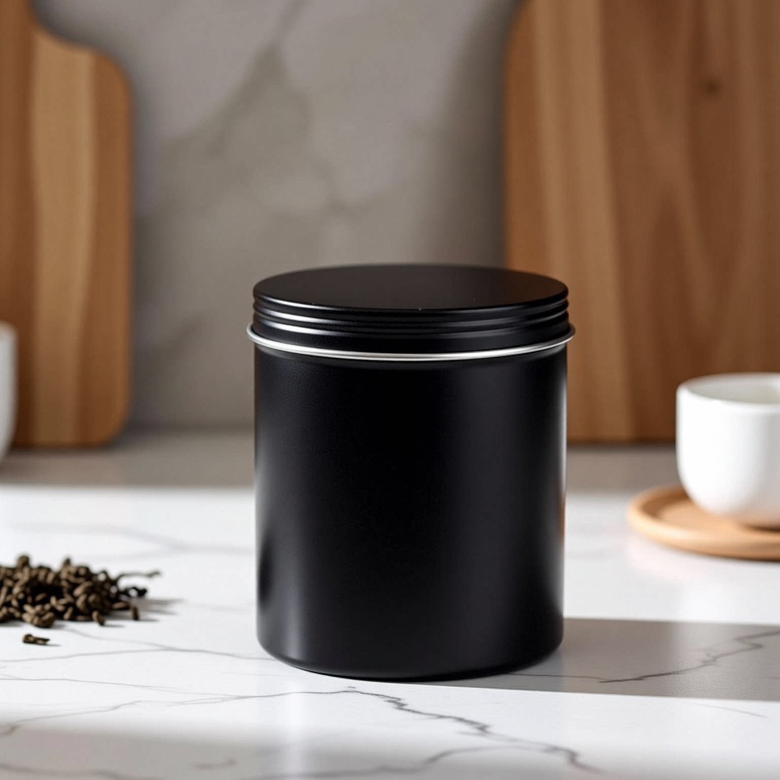 现货铝制茶叶罐便携黑色500g铝罐
