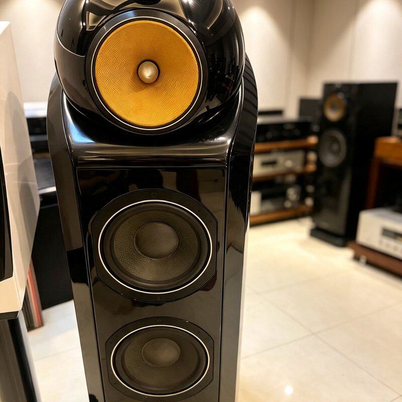 W宝华802D2钻石高音落地音箱,黑色钢琴漆,成色几乎全--议价商品