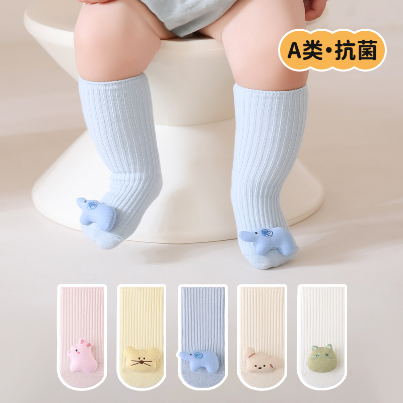 婴儿公仔袜子春秋防滑无骨a类棉