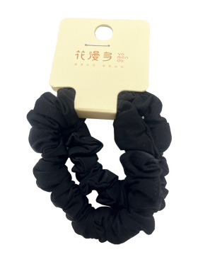花漫多2604皮筋黑色2条装纯黑发圈少女皮筋扎头发发绳简约发饰
