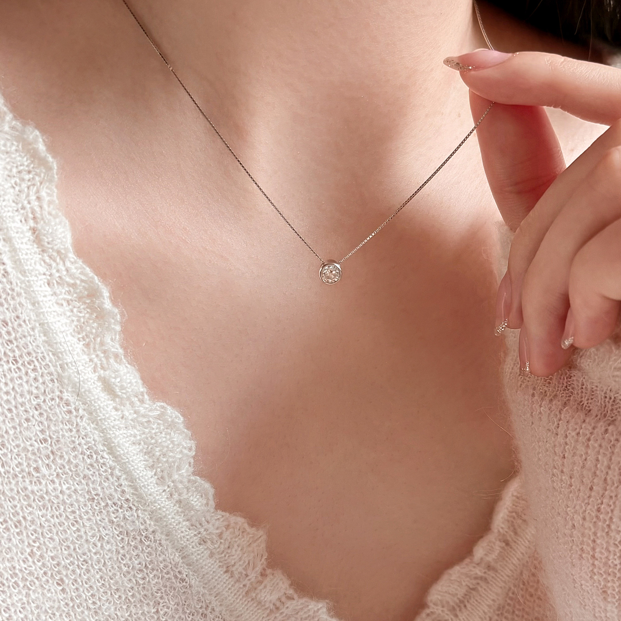 岚屿 人手一条/刘浩存同款经典泡泡925银项链长期主义简约锁骨链,饰品/流行首饰/时尚饰品新,银饰项链,淘宝优惠券,粉丝福利购,淘宝优惠卷