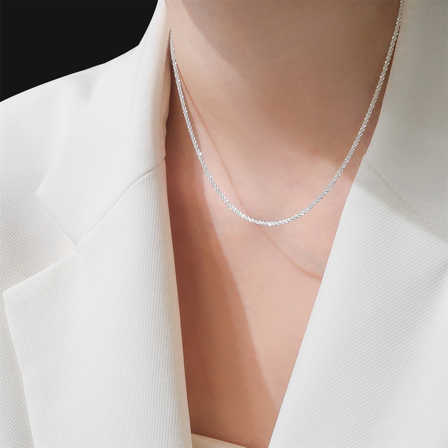 岚屿人间星河高级纯银锁骨链