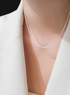 岚屿 人间星河波光粼粼简约锁骨链 意大利VICENZA925纯银项链