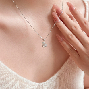 岚屿 玉壶冰心/2026新款S925银满钻葫芦吊坠项链女新中式锁骨链