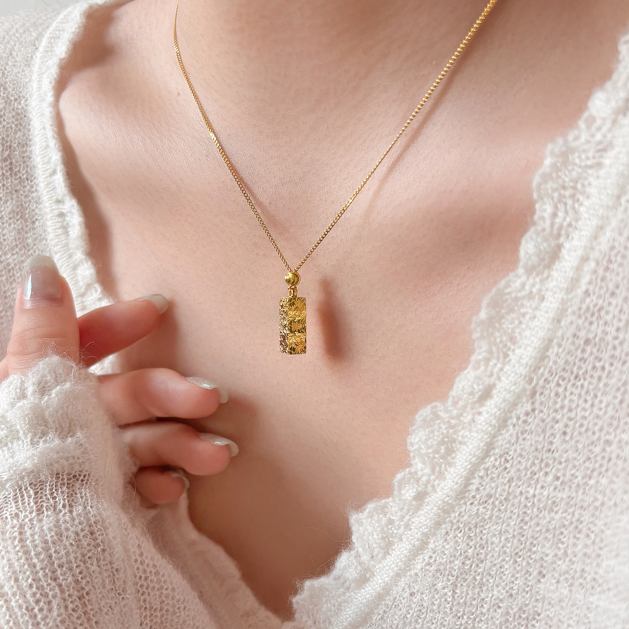 四方来财/S925银少女清新项链