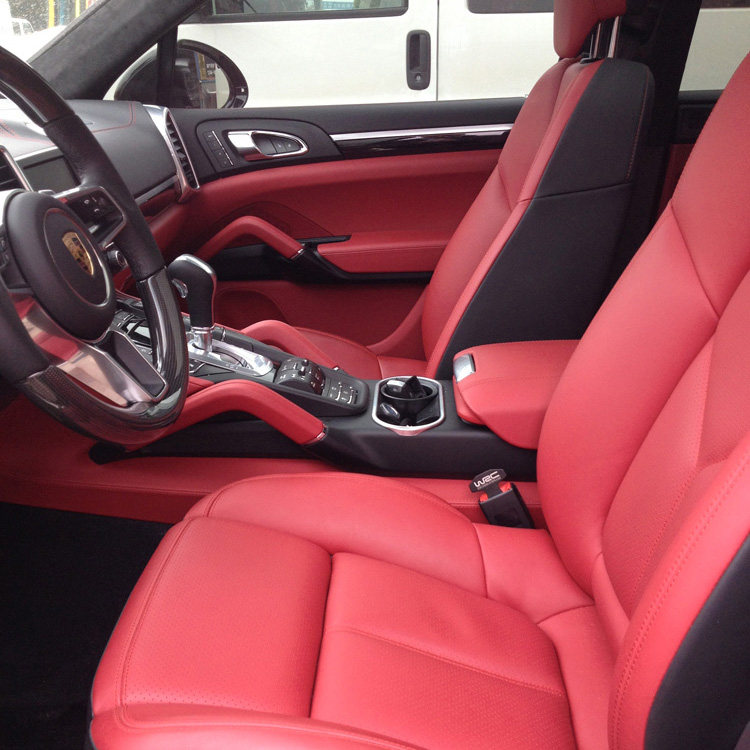 cayenne卡宴内饰改色nappa牛皮座椅alcantara麂皮绒面顶棚改装