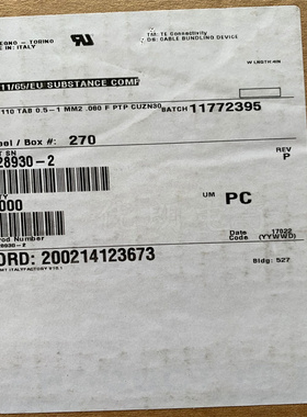 TE泰科928930-2端子原装进口一个起拍