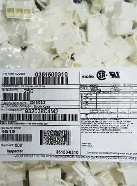 MOLEX35150-0310 351500310连接器塑壳原装一个起拍
