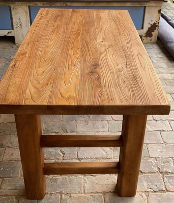 老榆木大板桌餐桌做旧现代复古
