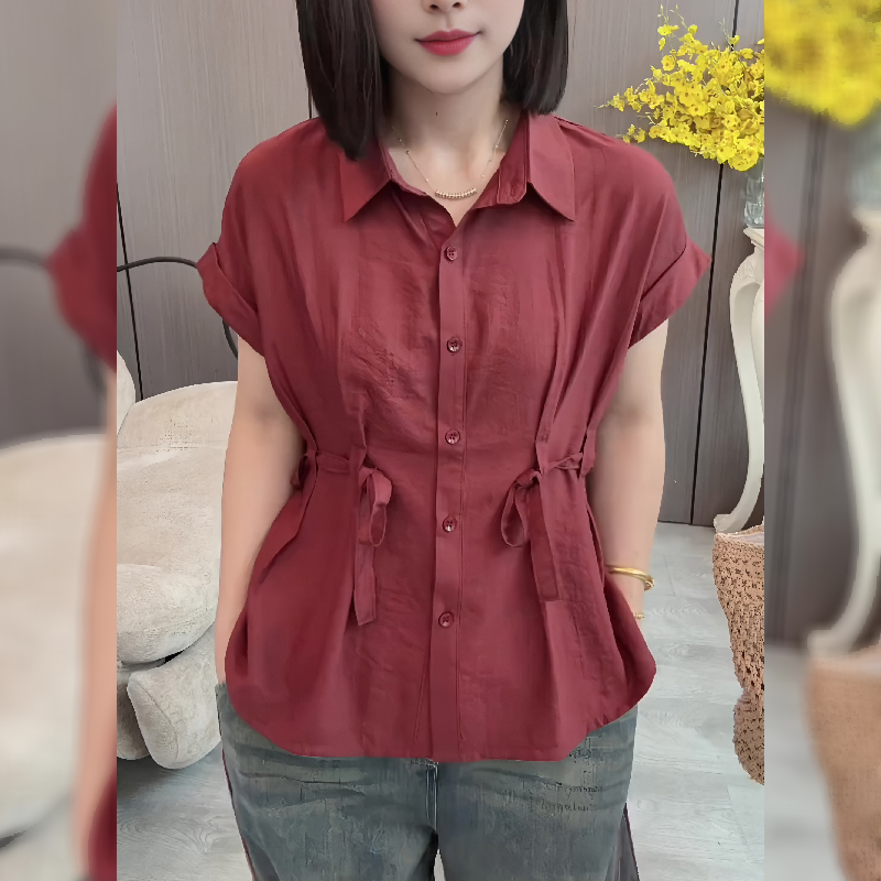 安可拉红职业通勤气质百搭舒适衬衫女2025夏季新款高级优雅上衣潮