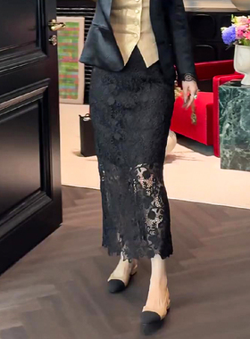 法式高级蕾丝包臀半身裙女2025夏季新款气质复古时尚洋气直筒裙子
