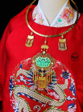 响铃如意平安锁百搭富贵古风项圈仿玉长款项链晚明风明制汉服配饰