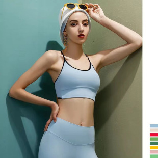 伦敦专业瑜伽服背心裤 时尚 高端美背吊带上衣健身套装 子两件套女