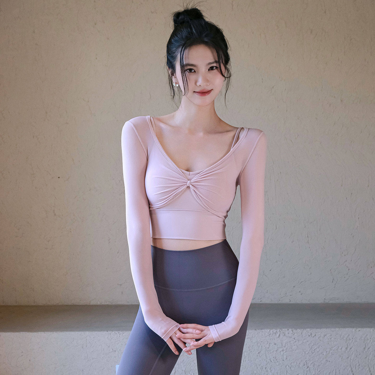 性感绝美带胸垫瑜伽长袖女秋网纱透气健身T恤专业训练运动上衣新,运动/瑜伽/健身/球迷用品,瑜伽t恤,淘宝优惠券,粉丝福利购,淘宝优惠卷