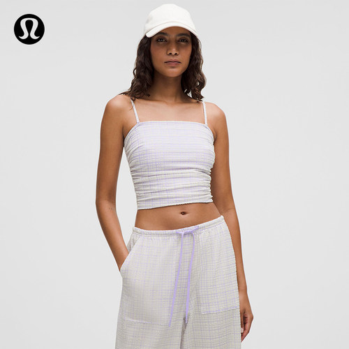 Seersucker Check 女士泡泡纱细肩带背心丨lululemon丨 LW1FPMS