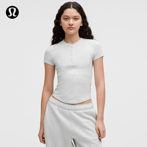 Hold Tight 女士紧身剪裁短袖亨利衫 丨lululemon丨LW3IXZS