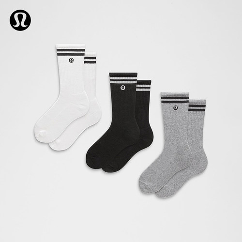 Daily Essential 中筒袜 *3 双装丨lululemon丨LU9CL9S
