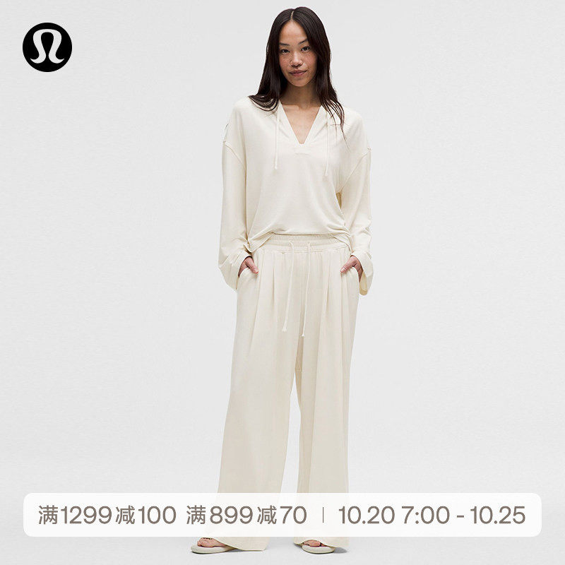 BeCalm 女士高腰褶饰加宽阔腿裤*亚洲版型丨lululemon丨LW5JMTA
