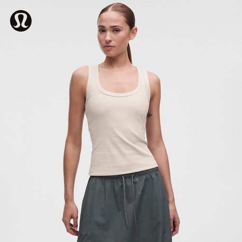 Little 女士低圆领背心 *棉混纺罗纹丨lululemon丨LW1GEYS