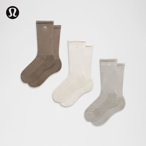Daily Essential 中筒袜 *3 双装丨lululemon丨LU9D23S