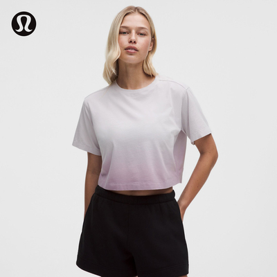 All Yours 女士棉混纺短款短袖 T 恤 *Wash丨lululemon丨LW3KHAS