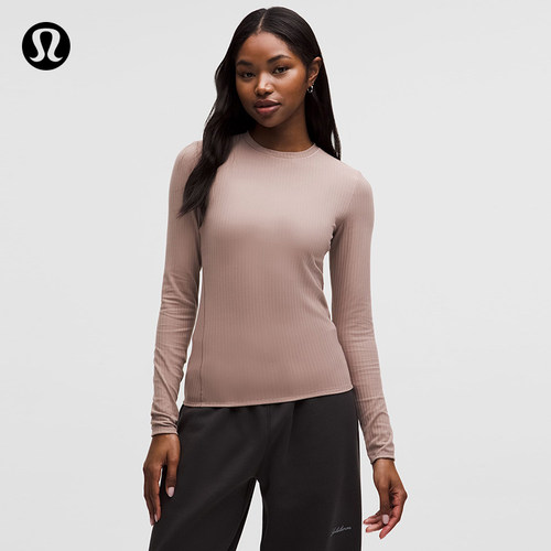 Ribbed Nulu 女士罗纹圆领长袖 T 恤丨lululemon丨LW3JHJS