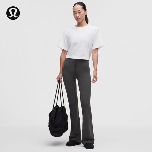 Groove 女士运动带抽绳高腰喇叭裤丨lululemon丨LW5JXBA