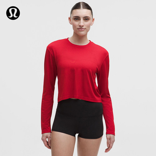 Swiftly 女士运动开孔条纹长袖 T 恤丨lululemon丨LW3KK2S