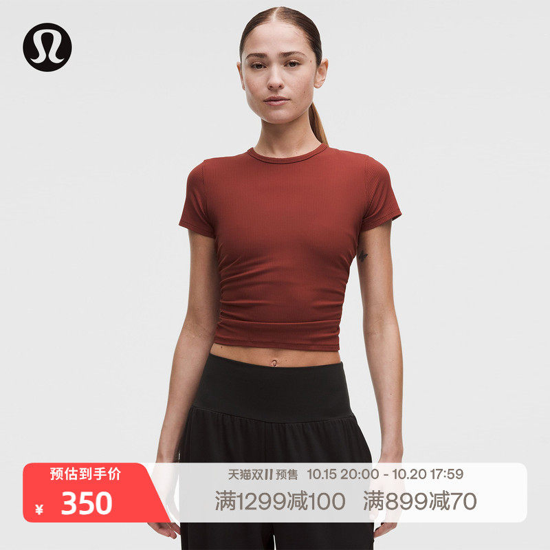All It Takes 女士运动短袖T恤*罗纹 Nulu™丨lululemon丨LW3GNAS