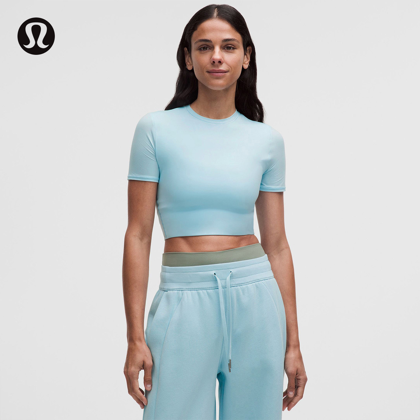 Nulu 女士短款圆领短袖 T 恤 速干芯吸丨lululemon丨LW3HPQS图片