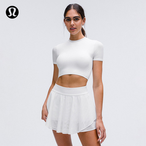 Nulu 女士短款圆领短袖 T 恤 速干芯吸丨lululemon丨LW3HPQS