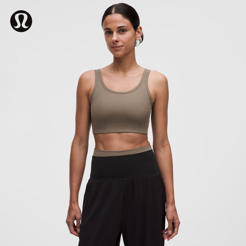 Nulu 女士罗纹低圆领运动内衣 B/C 芯吸丨lululemon丨LW2EZ8S