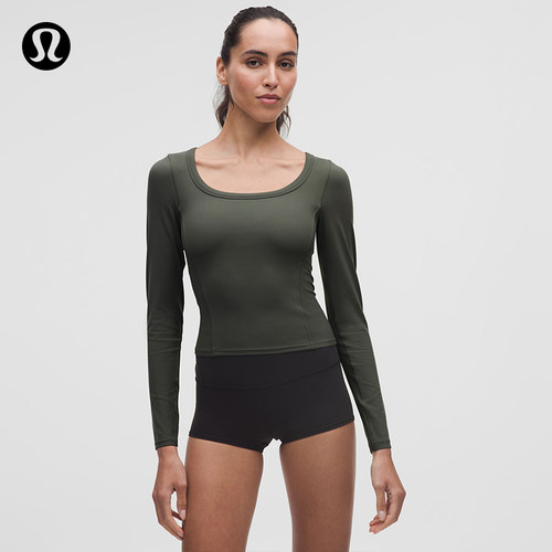 Smooth and Ribbed Nulu 女士罗纹长袖 T 恤丨lululemon丨LW3IC0S