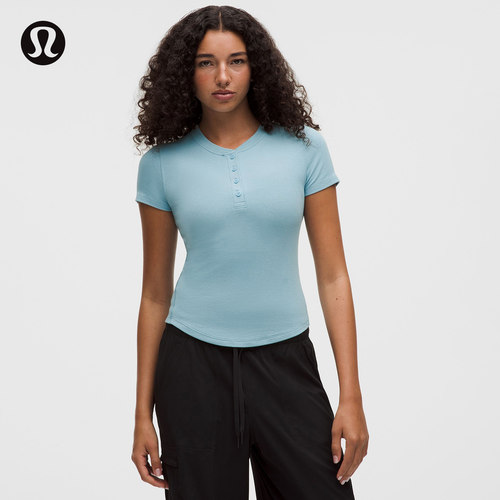 Hold Tight 女士紧身剪裁短袖亨利衫丨lululemon丨LW3IW0S
