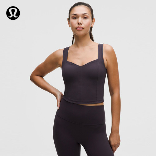 Nulu 女士桃心领内置内衣背心 B/C 芯吸丨lululemon丨LW1GBVS