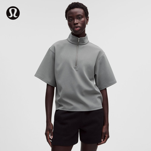 Daydrift™ 女士短袖半拉链衫 *斜纹丨lululemon丨LW3KS8S