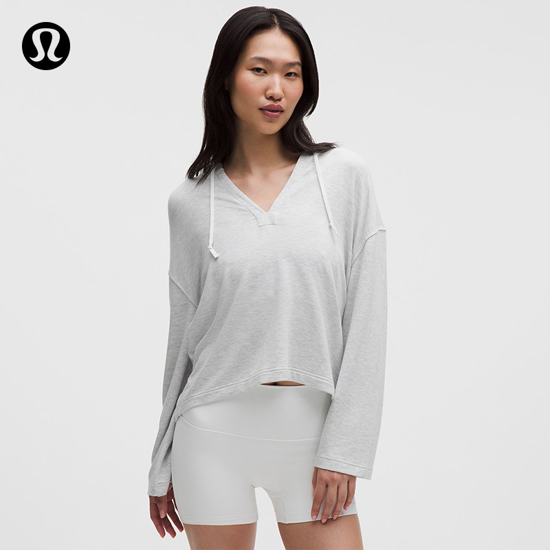 BeCalm 女士 V 领连帽衫丨lululemon丨LW3KTQS图片